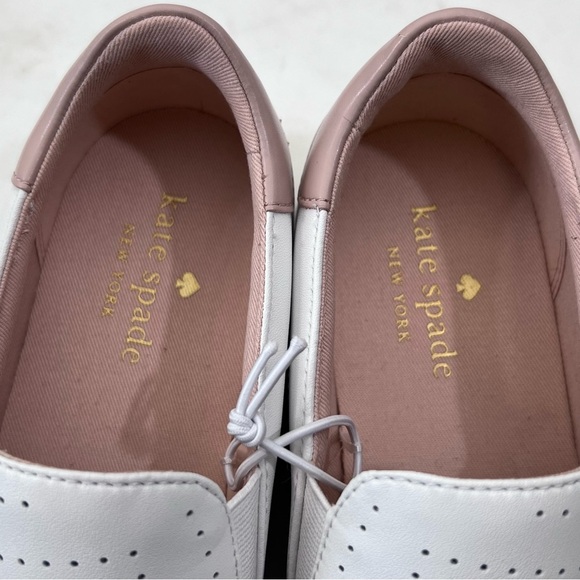 Kate Spade NEW Azores Slip-On Perforated Leather Sneakers Shoes White Size 7.5 - Picture 9 of 11